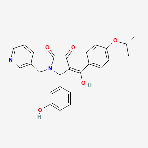 molecular formula C26H24N2O5 B2669973 3-hydroxy-5-(3-hydroxyphenyl)-4-(4-isopropoxybenzoyl)-1-(pyridin-3-ylmethyl)-1H-pyrrol-2(5H)-one CAS No. 371214-07-2