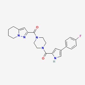 molecular formula C23H24FN5O2 B2669978 (4-(4-fluorophenyl)-1H-pyrrol-2-yl)(4-(4,5,6,7-tetrahydropyrazolo[1,5-a]pyridine-2-carbonyl)piperazin-1-yl)methanone CAS No. 1904368-05-3