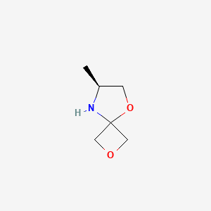 molecular formula C6H11NO2 B2669980 (7S)-7-甲基-2,5-二氧杂-8-氮杂螺[3.4]辛烷 CAS No. 1556097-28-9
