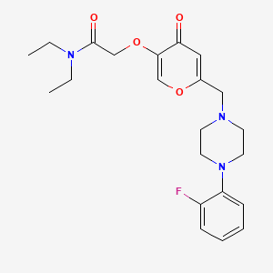 molecular formula C22H28FN3O4 B2669982 N,N-diethyl-2-[6-[[4-(2-fluorophenyl)piperazin-1-yl]methyl]-4-oxopyran-3-yl]oxyacetamide CAS No. 898441-64-0