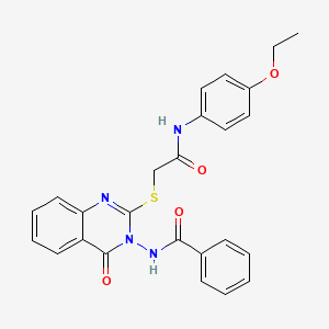 molecular formula C25H22N4O4S B2669984 N-[2-[2-(4-乙氧苯胺基)-2-氧代乙基]硫代-4-氧代喹唑啉-3-基]苯甲酰胺 CAS No. 422278-33-9