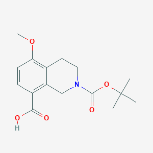 molecular formula C16H21NO5 B2669988 5-甲氧基-2-[(2-甲基丙烷-2-基)氧羰基]-3,4-二氢-1H-异喹啉-8-羧酸 CAS No. 2385797-57-7