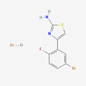 molecular formula C9H7Br2FN2S B2669989 4-(5-Bromo-2-fluorophenyl)-1,3-thiazol-2-amine;hydrobromide CAS No. 2580234-77-9