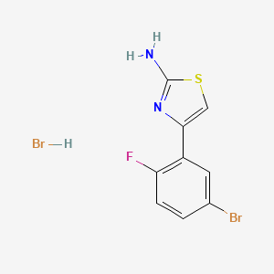 molecular formula C9H7Br2FN2S B2669989 4-(5-溴-2-氟苯基)-1,3-噻唑-2-胺；溴化氢 CAS No. 2580234-77-9