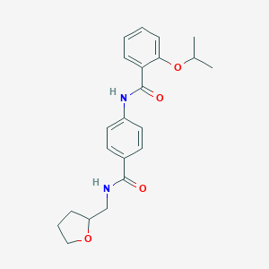 molecular formula C22H26N2O4 B266999 2-isopropoxy-N-(4-{[(tetrahydro-2-furanylmethyl)amino]carbonyl}phenyl)benzamide 