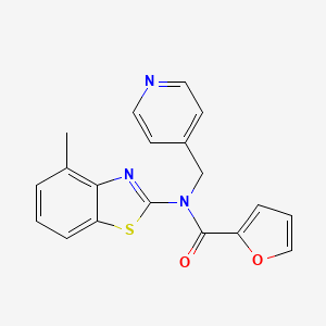 molecular formula C19H15N3O2S B2669992 N-(4-甲基苯并[d]噻唑-2-基)-N-(吡啶-4-基甲基)呋喃-2-羧酰胺 CAS No. 941958-00-5