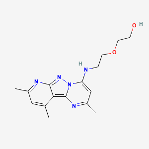 molecular formula C16H21N5O2 B2669993 2-(2-((2,8,10-三甲基吡啶[2',3':3,4]吡唑并[1,5-a]嘧啶-4-基)氨基)乙氧基)乙醇 CAS No. 896806-34-1