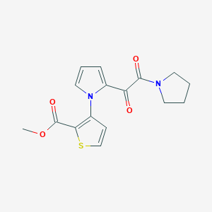 molecular formula C16H16N2O4S B2670007 methyl 3-{2-[2-oxo-2-(1-pyrrolidinyl)acetyl]-1H-pyrrol-1-yl}-2-thiophenecarboxylate CAS No. 477857-73-1