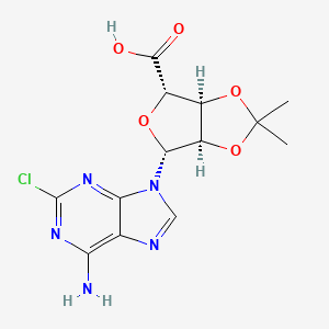 molecular formula C13H14ClN5O5 B2670008 (3aS,4S,6R,6aR)-6-(6-amino-2-chloro-9H-purin-9-yl)-2,2-dimethyltetrahydrofuro[3,4-d][1,3]dioxole-4-carboxylic acid CAS No. 72209-19-9