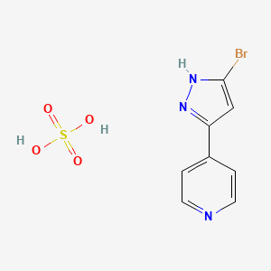 molecular formula C8H8BrN3O4S B2670009 4-(5-Bromo-1H-pyrazol-3-yl)pyridine;sulfuric acid CAS No. 2260933-15-9