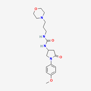molecular formula C19H28N4O4 B2670011 1-(1-(4-甲氧基苯基)-5-氧代吡咯啉-3-基)-3-(3-吗啉基丙基)脲 CAS No. 894027-98-6