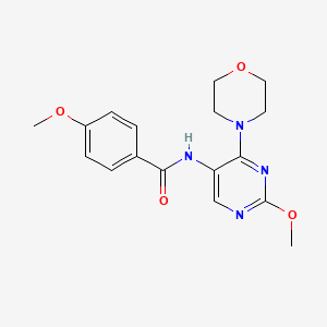 molecular formula C17H20N4O4 B2670016 4-甲氧基-N-(2-甲氧-4-吗啉嘧啶-5-基)苯甲酰胺 CAS No. 1788843-37-7