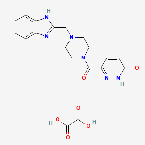 molecular formula C19H20N6O6 B2670021 6-(4-((1H-benzo[d]imidazol-2-yl)methyl)piperazine-1-carbonyl)pyridazin-3(2H)-one oxalate CAS No. 1396802-04-2