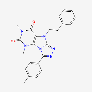 molecular formula C23H22N6O2 B2670027 1,3-Dimethyl-8-(4-methylphenyl)-5-(2-phenylethyl)purino[8,9-c][1,2,4]triazole-2,4-dione CAS No. 921788-22-9
