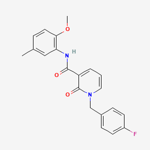 molecular formula C21H19FN2O3 B2670029 1-(4-氟苄基)-N-(2-甲氧基-5-甲基苯基)-2-氧代-1,2-二氢吡啶-3-甲酰胺 CAS No. 946302-05-2