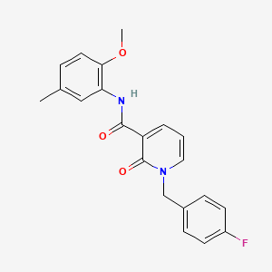 molecular formula C21H19FN2O3 B2670029 1-(4-fluorobenzyl)-N-(2-methoxy-5-methylphenyl)-2-oxo-1,2-dihydropyridine-3-carboxamide CAS No. 946302-05-2