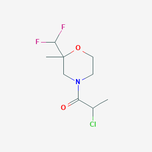 molecular formula C9H14ClF2NO2 B2670031 2-Chloro-1-[2-(difluoromethyl)-2-methylmorpholin-4-yl]propan-1-one CAS No. 2105618-67-3