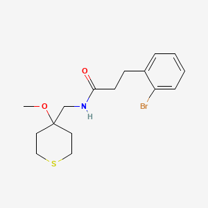3-(2-bromophenyl)-N-[(4-methoxythian-4-yl)methyl]propanamide