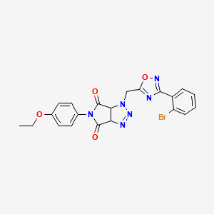 molecular formula C21H17BrN6O4 B2670035 1-((3-(2-溴苯基)-1,2,4-噁二唑-5-基)甲基)-5-(4-乙氧基苯基)-1,6a-二氢吡咯并[3,4-d][1,2,3]噻唑-4,6(3aH,5H)-二酮 CAS No. 1207032-91-4