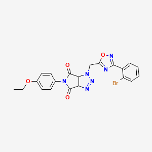 1-{[3-(2-bromophenyl)-1,2,4-oxadiazol-5-yl]methyl}-5-(4-ethoxyphenyl)-1H,3aH,4H,5H,6H,6aH-pyrrolo[3,4-d][1,2,3]triazole-4,6-dione