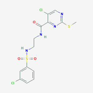 5-chloro-N-[2-(3-chlorobenzenesulfonamido)ethyl]-2-(methylsulfanyl)pyrimidine-4-carboxamide