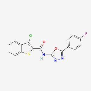 molecular formula C17H9ClFN3O2S B2670048 3-chloro-N-(5-(4-fluorophenyl)-1,3,4-oxadiazol-2-yl)benzo[b]thiophene-2-carboxamide CAS No. 865285-50-3
