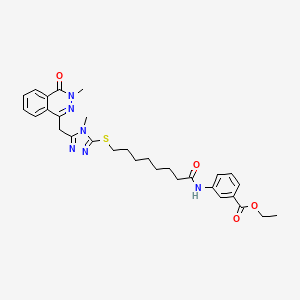 ethyl 3-[8-({4-methyl-5-[(3-methyl-4-oxo-3,4-dihydrophthalazin-1-yl)methyl]-4H-1,2,4-triazol-3-yl}sulfanyl)octanamido]benzoate