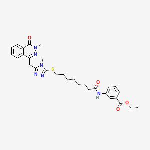 molecular formula C30H36N6O4S B2670050 ethyl 3-[8-({4-methyl-5-[(3-methyl-4-oxo-3,4-dihydrophthalazin-1-yl)methyl]-4H-1,2,4-triazol-3-yl}sulfanyl)octanamido]benzoate CAS No. 1831830-20-6