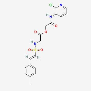 molecular formula C18H18ClN3O5S B2670051 [2-[(2-chloropyridin-3-yl)amino]-2-oxoethyl] 2-[[(E)-2-(4-methylphenyl)ethenyl]sulfonylamino]acetate CAS No. 877840-44-3