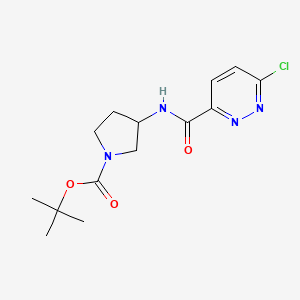 molecular formula C14H19ClN4O3 B2670054 Tert-butyl 3-[(6-chloropyridazine-3-carbonyl)amino]pyrrolidine-1-carboxylate CAS No. 2377034-40-5