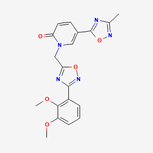 molecular formula C19H17N5O5 B2670055 1-((3-(2,3-dimethoxyphenyl)-1,2,4-oxadiazol-5-yl)methyl)-5-(3-methyl-1,2,4-oxadiazol-5-yl)pyridin-2(1H)-one CAS No. 1396870-08-8