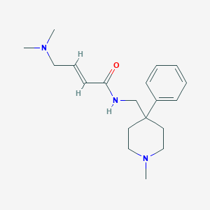 molecular formula C19H29N3O B2670060 (E)-4-(Dimethylamino)-N-[(1-methyl-4-phenylpiperidin-4-yl)methyl]but-2-enamide CAS No. 2411333-79-2