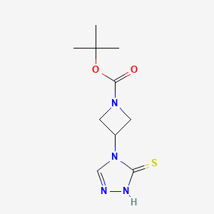 molecular formula C10H16N4O2S B2670061 Tert-butyl 3-(5-sulfanylidene-1H-1,2,4-triazol-4-yl)azetidine-1-carboxylate CAS No. 2344679-19-0