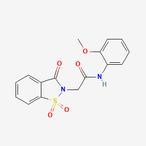 molecular formula C16H14N2O5S B2670063 2-(1,1-dioxido-3-oxobenzo[d]isothiazol-2(3H)-yl)-N-(2-methoxyphenyl)acetamide CAS No. 481705-87-7