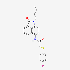 molecular formula C23H21FN2O2S B2670065 N-(1-丁基-2-氧代-1,2-二氢苯并[cd]吲哚-6-基)-2-((4-氟苯基)硫代)乙酰胺 CAS No. 922660-42-2