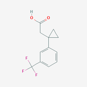 molecular formula C12H11F3O2 B2670069 2-{1-[3-(Trifluoromethyl)phenyl]cyclopropyl}acetic acid CAS No. 2229213-71-0