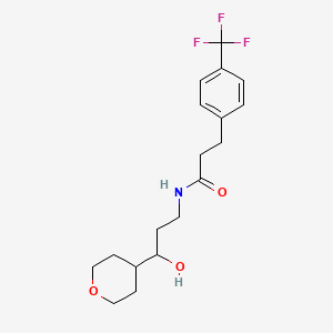 N-(3-hydroxy-3-(tetrahydro-2H-pyran-4-yl)propyl)-3-(4-(trifluoromethyl)phenyl)propanamide