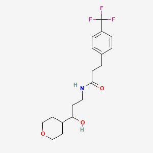 molecular formula C18H24F3NO3 B2670074 N-(3-hydroxy-3-(tetrahydro-2H-pyran-4-yl)propyl)-3-(4-(trifluoromethyl)phenyl)propanamide CAS No. 2034538-74-2