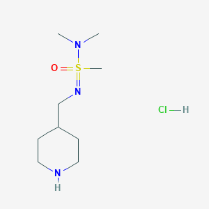 molecular formula C9H22ClN3OS B2670081 N,N-二甲基-N-[(哌啶-4-基)甲基]甲磺酰亚胺盐酸盐 CAS No. 2138006-02-5