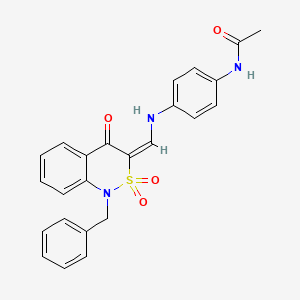 molecular formula C24H21N3O4S B2670082 (E)-N-(4-(((1-benzyl-2,2-dioxido-4-oxo-1H-benzo[c][1,2]thiazin-3(4H)-ylidene)methyl)amino)phenyl)acetamide CAS No. 893315-82-7