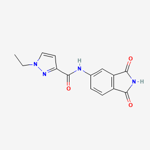 molecular formula C14H12N4O3 B2670085 N-(1,3-二氧代异喹啉-5-基)-1-乙基-1H-吡唑-3-甲酰胺 CAS No. 1172941-25-1