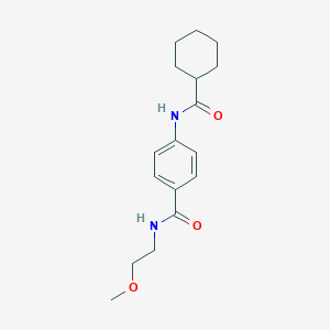 molecular formula C17H24N2O3 B267009 4-[(cyclohexylcarbonyl)amino]-N-(2-methoxyethyl)benzamide 