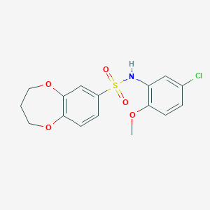 molecular formula C16H16ClNO5S B2670096 N-(5-氯-2-甲氧基苯基)-3,4-二氢-2H-1,5-苯并二氧杂环戊烷-7-磺酰胺 CAS No. 942007-04-7