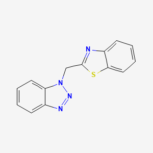 molecular formula C14H10N4S B2670097 1-[(Benzothiazole-2-yl)methyl]-1H-benzotriazole CAS No. 156272-74-1