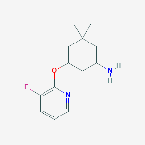 molecular formula C13H19FN2O B2670104 5-(3-Fluoropyridin-2-yl)oxy-3,3-dimethylcyclohexan-1-amine CAS No. 2380098-66-6