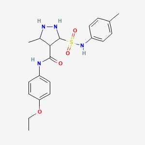 molecular formula C20H22N4O4S B2670106 N-(4-ethoxyphenyl)-3-methyl-5-[(4-methylphenyl)sulfamoyl]pyrazolidine-4-carboxamide CAS No. 1322789-44-5