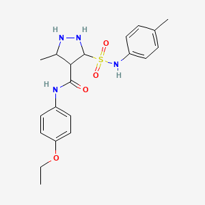 molecular formula C20H22N4O4S B2670106 N-(4-乙氧基苯基)-3-甲基-5-[(4-甲基苯基)磺酰胺基]吡唑啉-4-甲酰胺 CAS No. 1322789-44-5