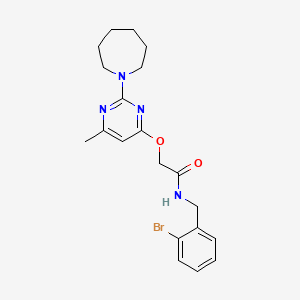 molecular formula C20H25BrN4O2 B2670113 2-((2-(氮杂庚烷-1-基)-6-甲基嘧啶-4-基)氧基)-N-(2-溴苯甲基)乙酰胺 CAS No. 1226450-88-9