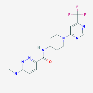 molecular formula C17H20F3N7O B2670116 6-(dimethylamino)-N-{1-[6-(trifluoromethyl)pyrimidin-4-yl]piperidin-4-yl}pyridazine-3-carboxamide CAS No. 2034537-78-3