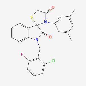 molecular formula C25H20ClFN2O2S B2670120 1-(2-Chloro-6-fluorobenzyl)-3'-(3,5-dimethylphenyl)spiro[indoline-3,2'-thiazolidine]-2,4'-dione CAS No. 893786-25-9